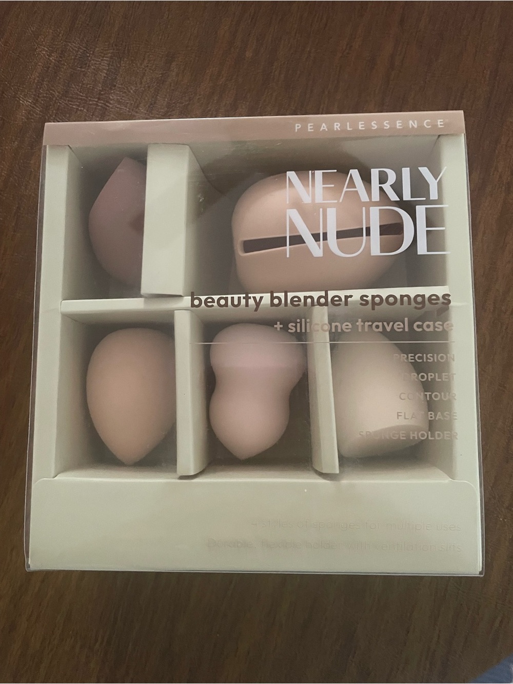 Nearly Nude Pink Beauty Blender Sponge Set with Silicone Travel Case